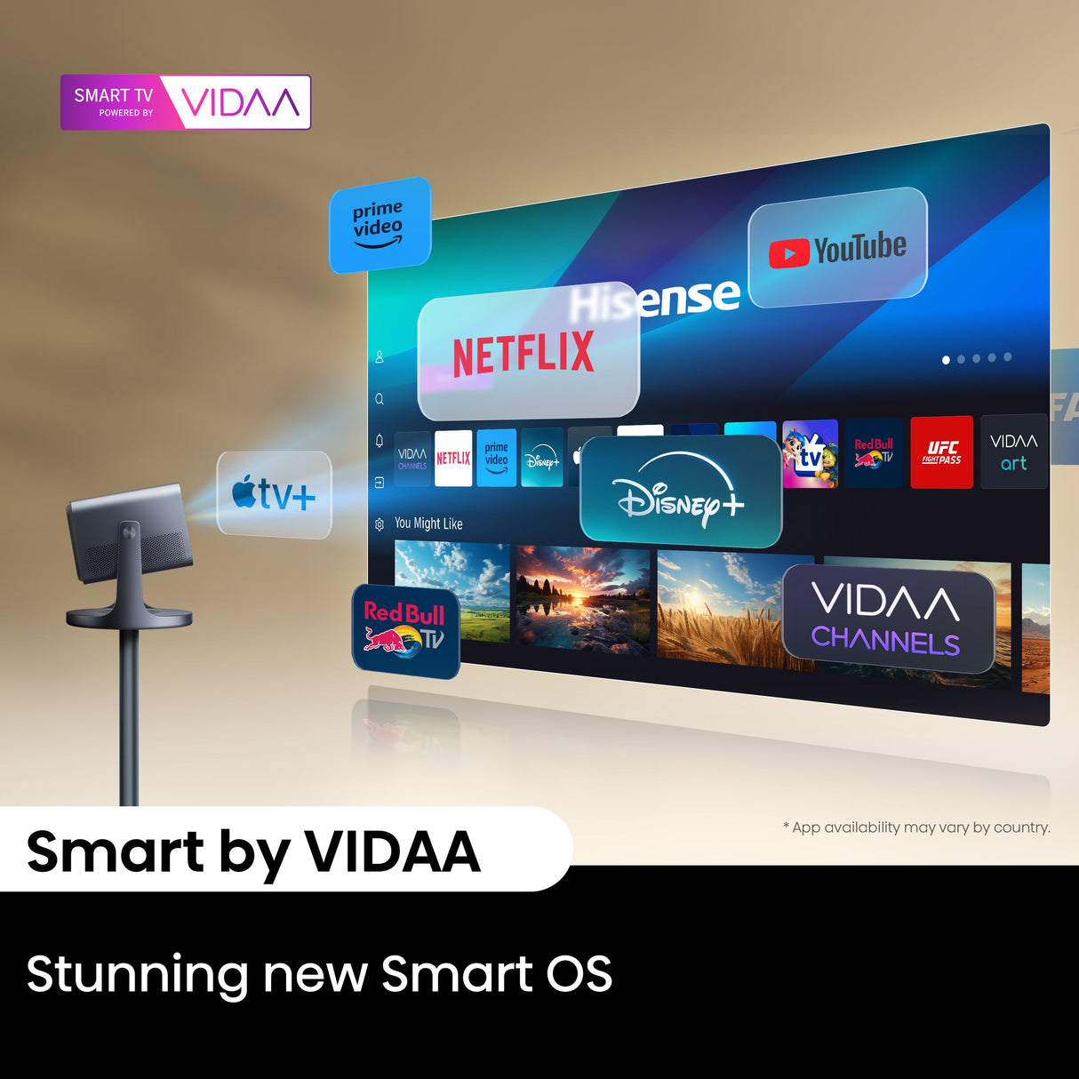 Hisense C2 4k UHD Triple Laser Mini Projector (up to 300")