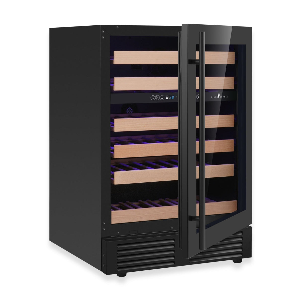 KingsBottle 24-Inch Under-Counter Dual Zone Wine Cooler with Low-E Glass Door