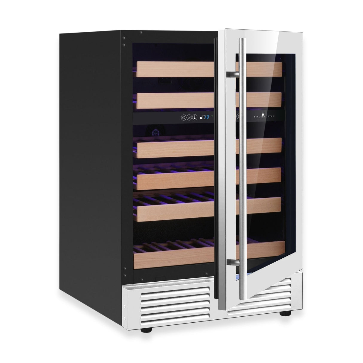 KingsBottle 24-Inch Under-Counter Dual Zone Wine Cooler with Low-E Glass Door