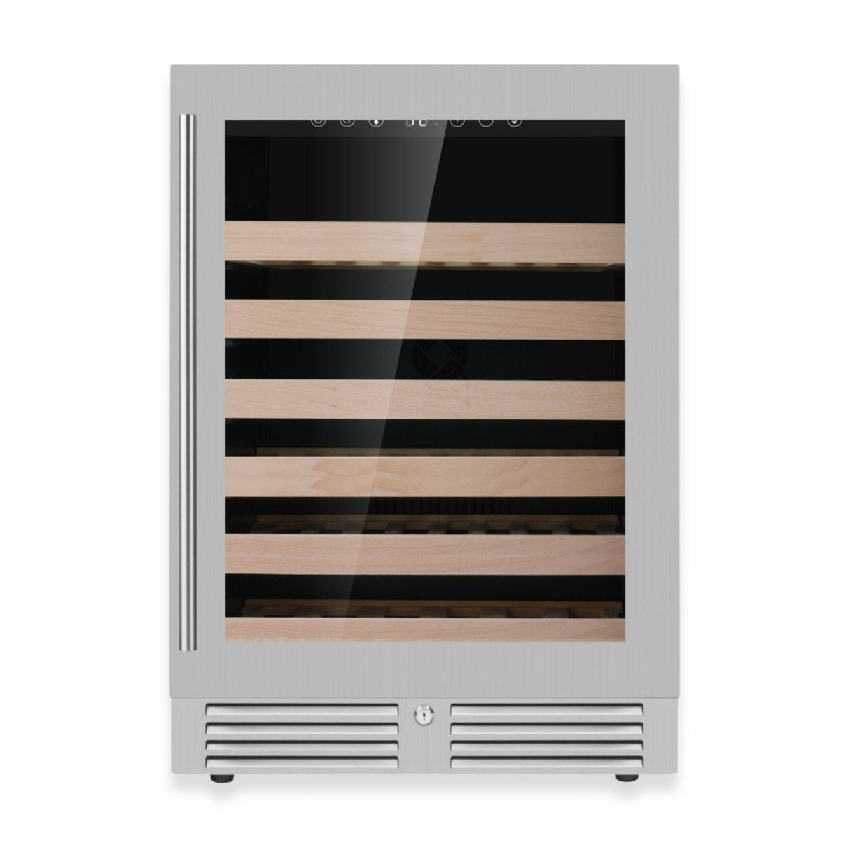 KingsBottle 24-Inch Under-Counter Single Zone Wine Cooler with Low-E Glass Door