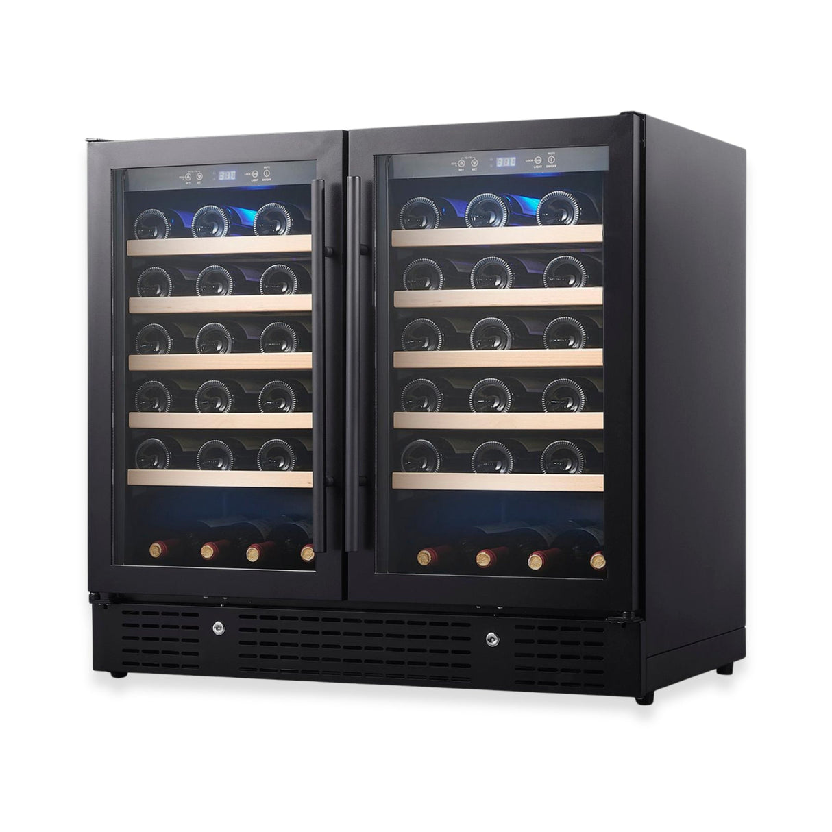 KingsBottle 36-inch Under Bench Dual-Zone Wine Cooler with Low-E Glass Door