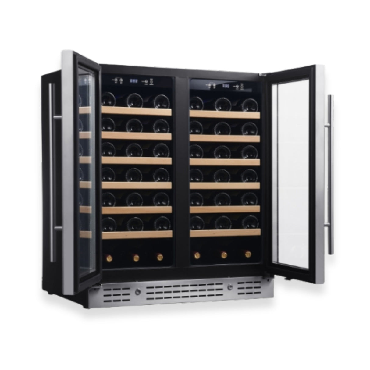 KingsBottle 36-inch Under Bench Dual-Zone Wine Cooler with Low-E Glass Door