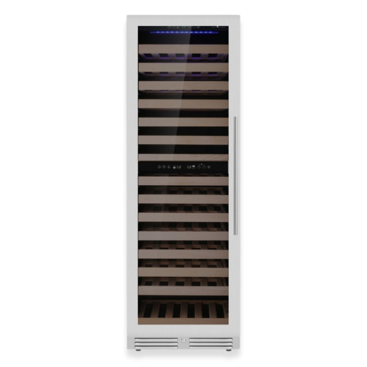 KingsBottle Tall Dual Zone Upright Wine Cooler | Low-E Glass & Silent Cooling