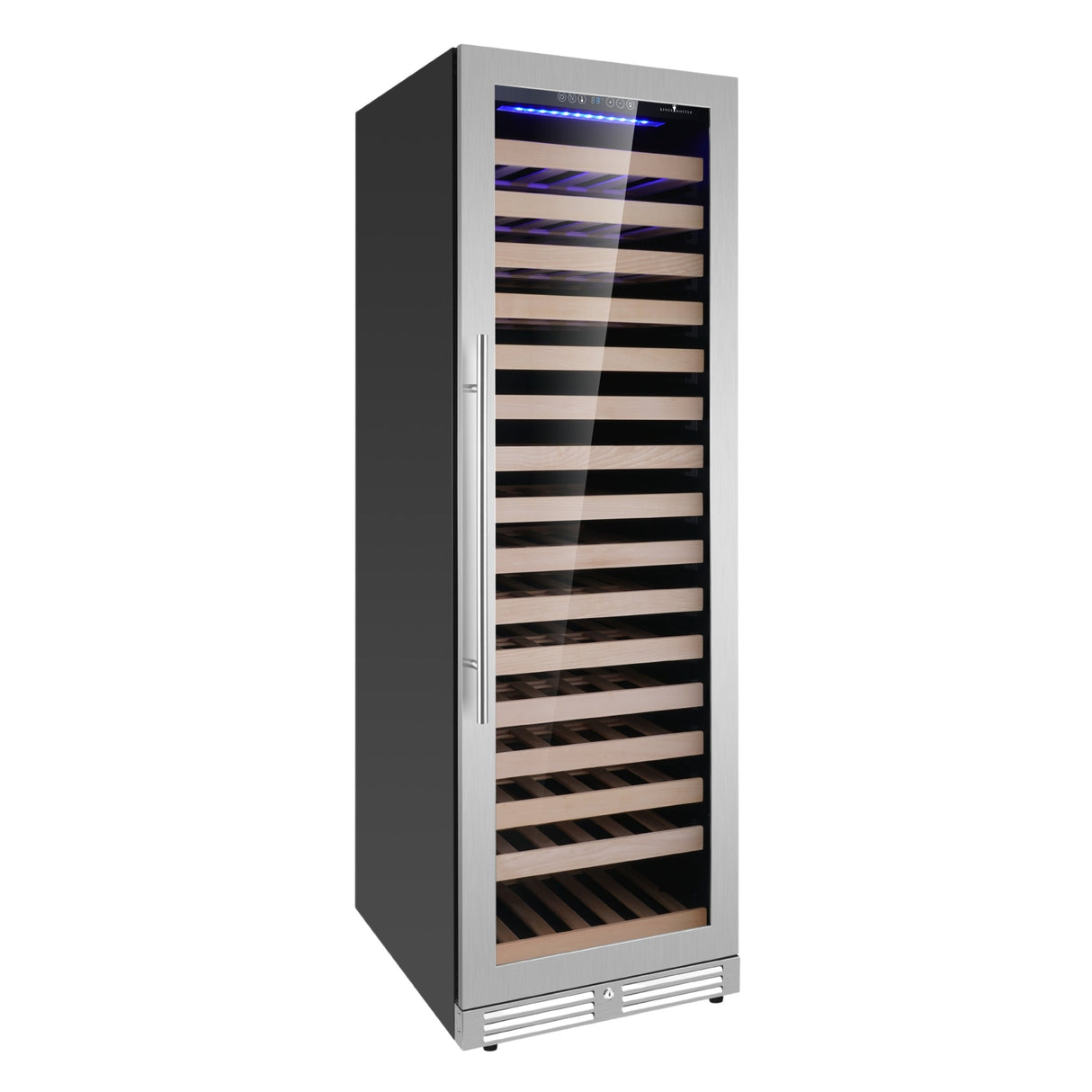 KingsBottle Upright Single Zone Large Wine Cooler With Low-E Glass Door