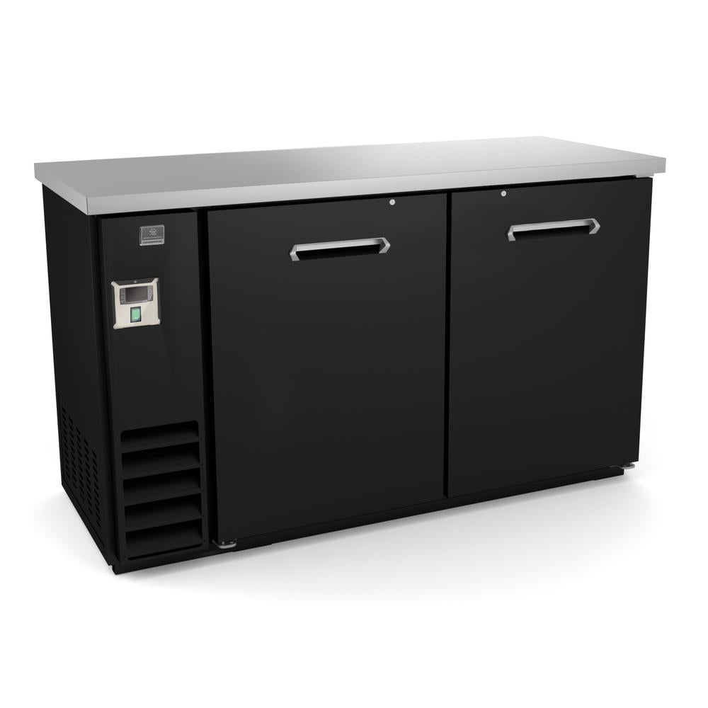 Kelvinator 60" Two Solid Door Back Bar Refrigerator – Black