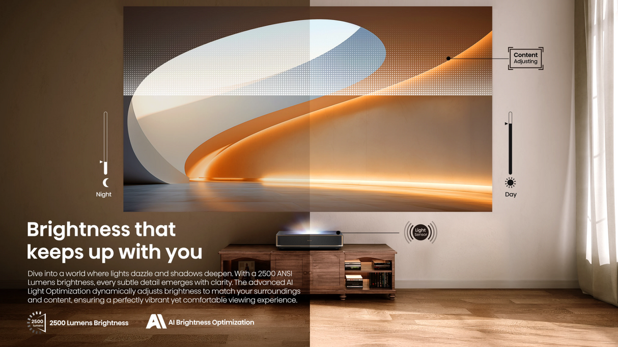 Hisense PT1 4K UHD Triple Laser Ultra Short Throw (UST) Smart Projector (Up to 150")