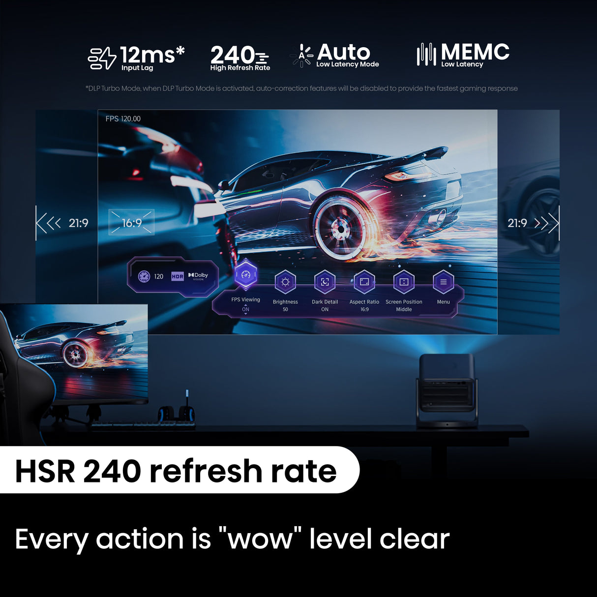 Hisense C2 4k UHD Triple Laser Mini Projector (up to 300")