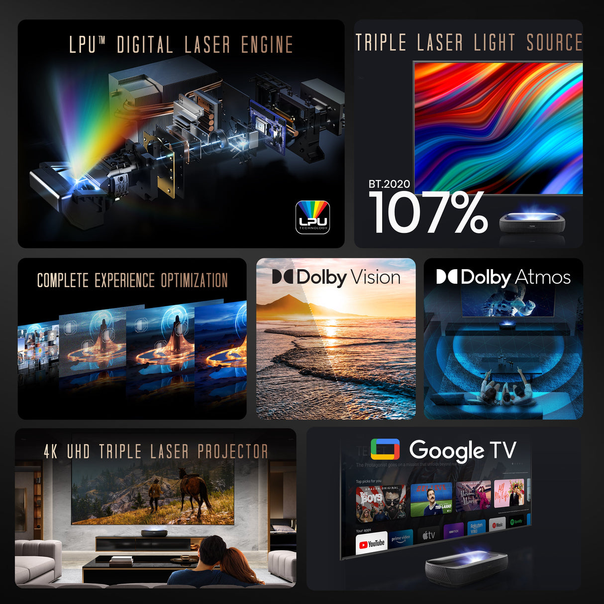 Hisense 100" L9 Series TriChroma Laser TV – Projector Only