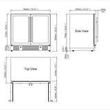 KingsBottle 36-inch Under Bench Dual-Zone Wine Cooler with Low-E Glass Door