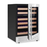 KingsBottle 24-Inch Under-Counter Dual Zone Wine Cooler with Low-E Glass Door