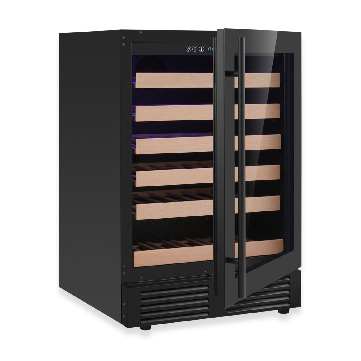KingsBottle 24-Inch Under-Counter Single Zone Wine Cooler with Low-E Glass Door