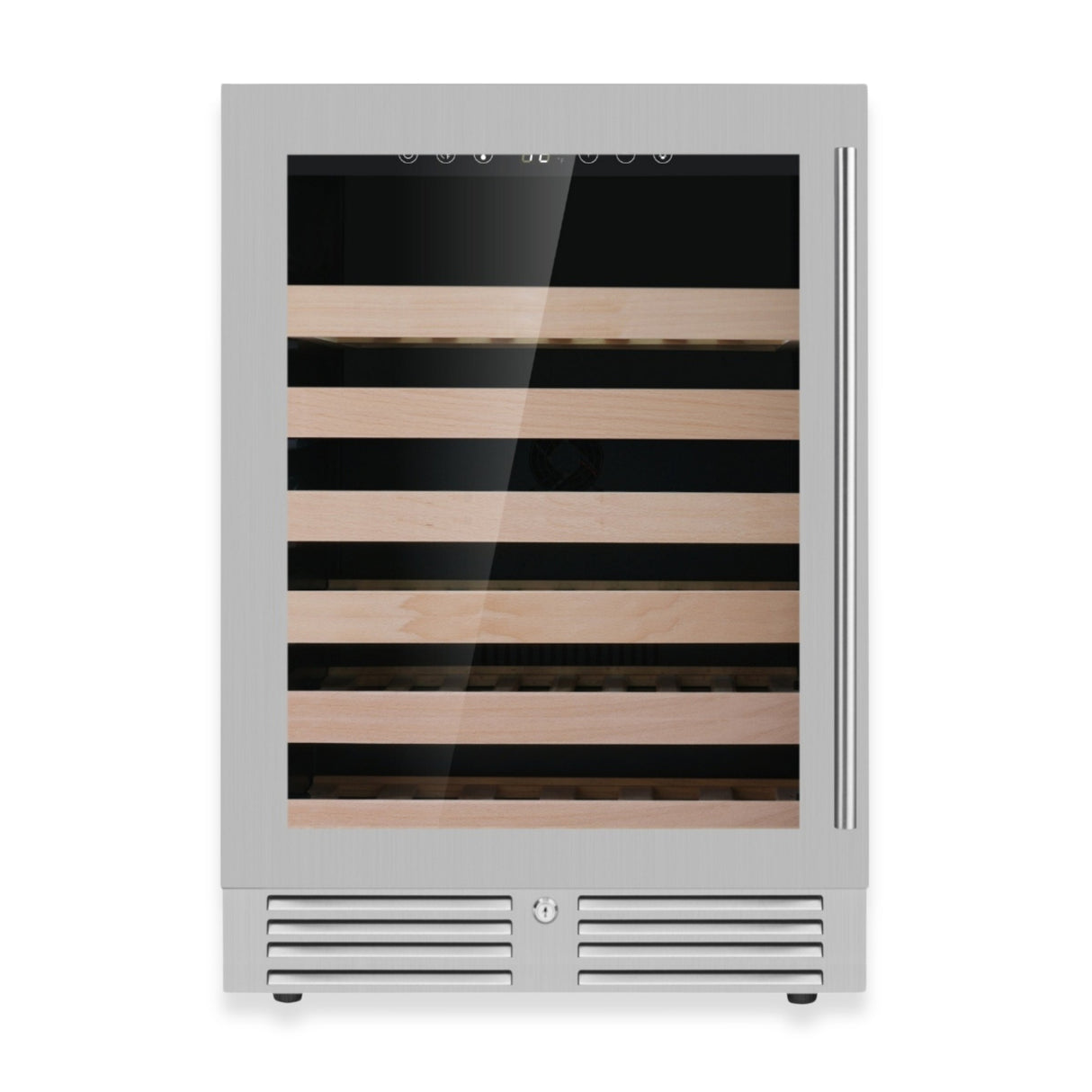 KingsBottle 24-Inch Under-Counter Single Zone Wine Cooler with Low-E Glass Door