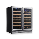 KingsBottle 36-inch Under Bench Dual-Zone Wine Cooler with Low-E Glass Door