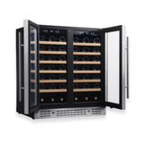KingsBottle 36-inch Under Bench Dual-Zone Wine Cooler with Low-E Glass Door
