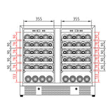 KingsBottle 36-inch Under Bench Dual-Zone Wine Cooler with Low-E Glass Door
