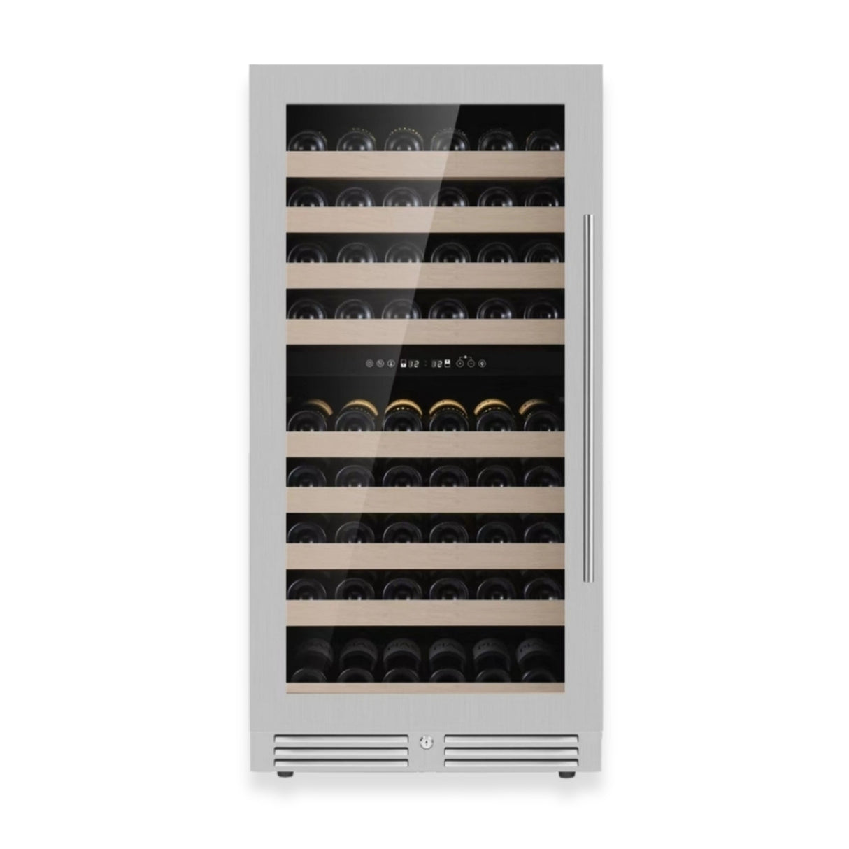 KingsBottle 47-Inch Tall Dual Zone Wine Cooler with Low-E Glass Door