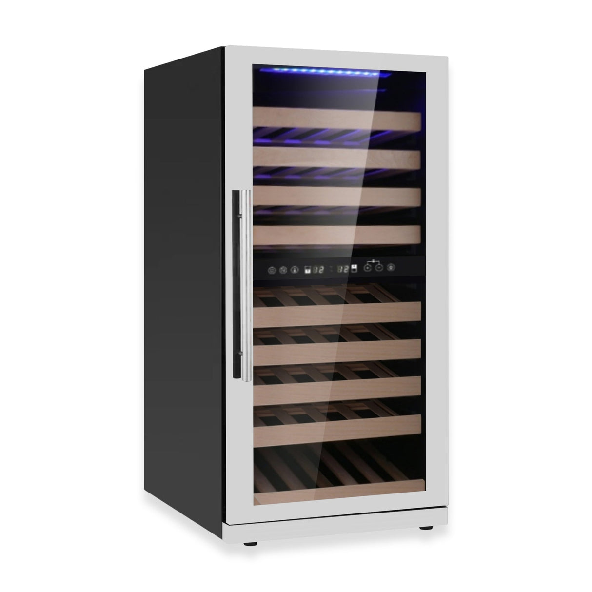 KingsBottle 47-Inch Tall Dual Zone Wine Cooler with Low-E Glass Door