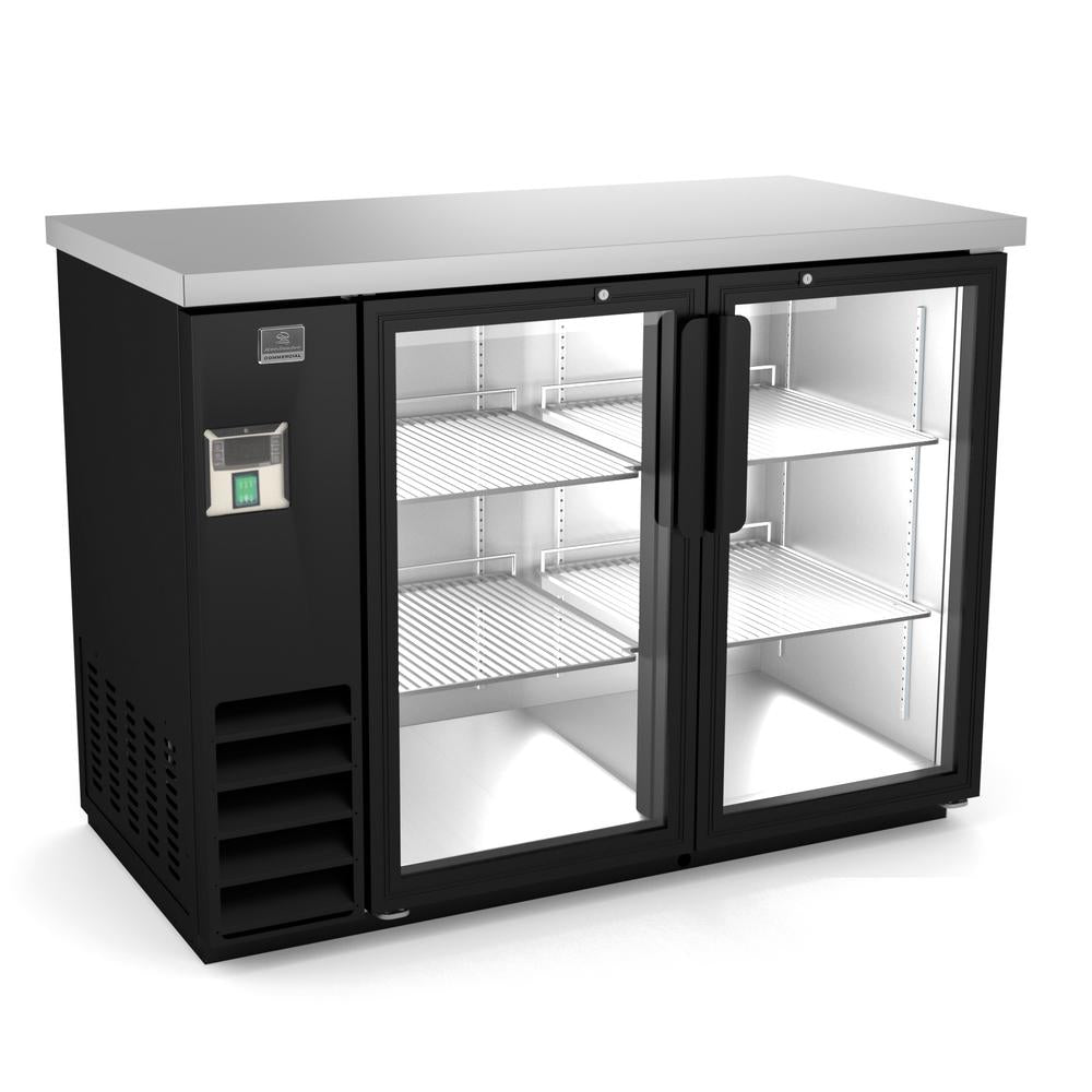 Kelvinator 48" Two Glass Door Back Bar Refrigerator – Black