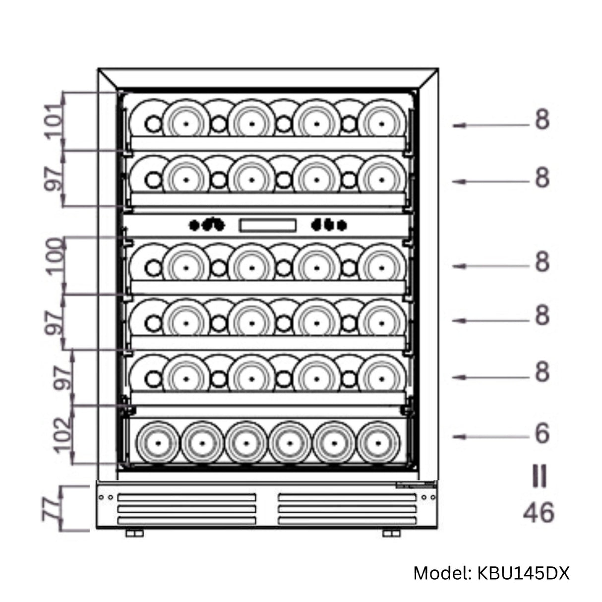 KingsBottle 24-Inch Under-Counter Dual Zone Wine Cooler with Low-E Glass Door