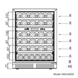 KingsBottle 24-Inch Under-Counter Dual Zone Wine Cooler with Low-E Glass Door