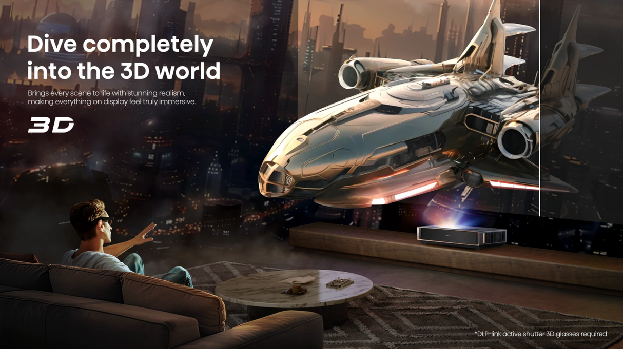 Hisense PT1 4K UHD Triple Laser Ultra Short Throw (UST) Smart Projector (Up to 150")