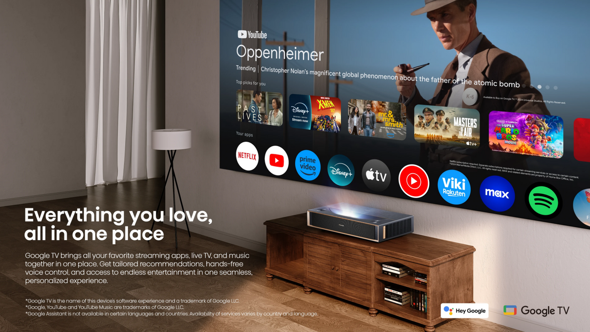 Hisense PT1 4K UHD Triple Laser Ultra Short Throw (UST) Smart Projector (Up to 150")