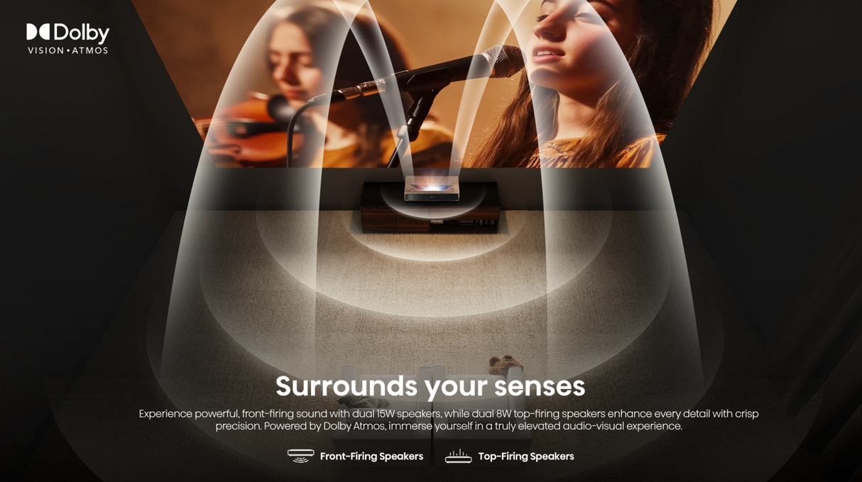 Hisense PT1 4K UHD Triple Laser Ultra Short Throw (UST) Smart Projector (Up to 150")