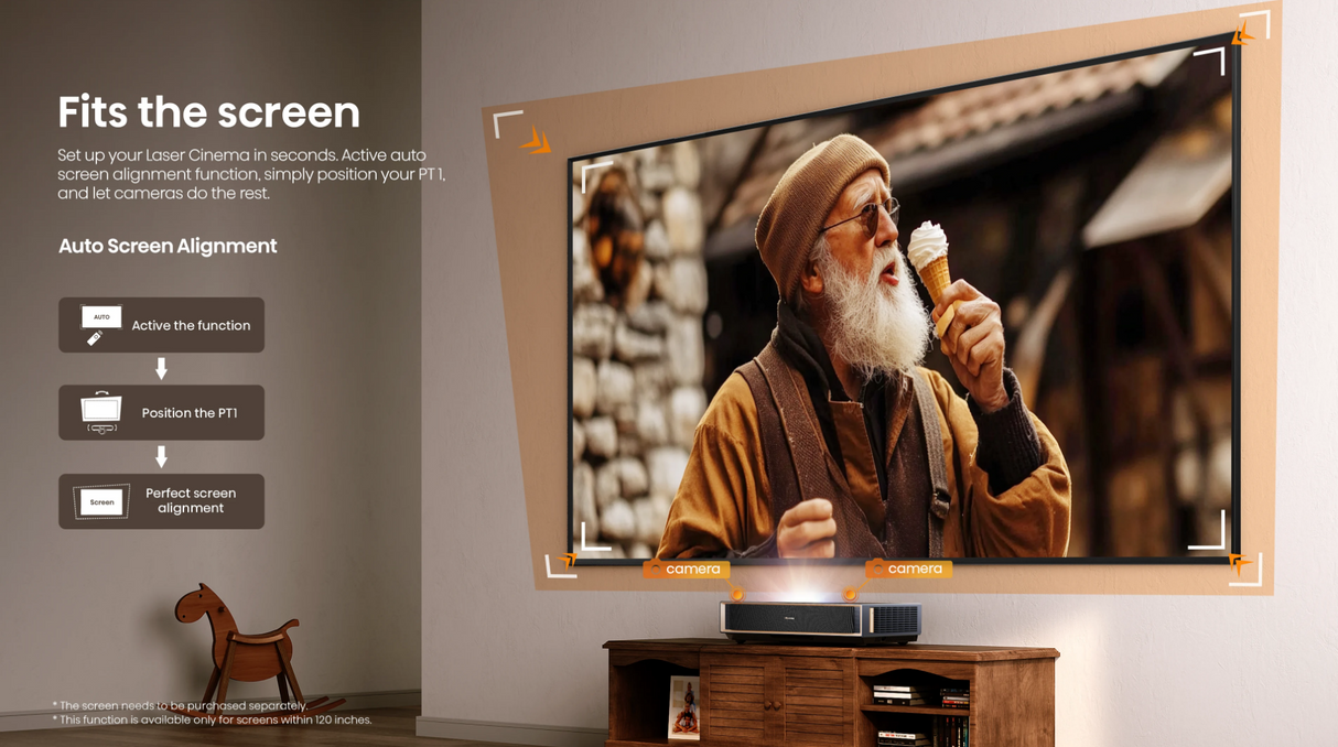 Hisense PT1 4K UHD Triple Laser Ultra Short Throw (UST) Smart Projector (Up to 150")